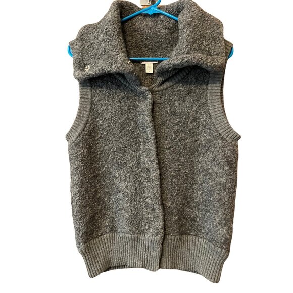 GAP Alpaca Wool Snap Front Wide Collar Sleveless Vest Size Small - Picture 1 of 8